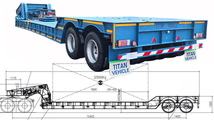 Heavy Equipment Removable Gooseneck Lowboy Trailer for Sale in Ghana