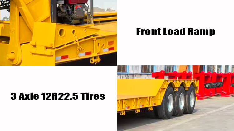 Tri Axle 60 Ton Hydraulic Detachable Gooseneck Lowboy Trailer Truck for Sale in Guyana
