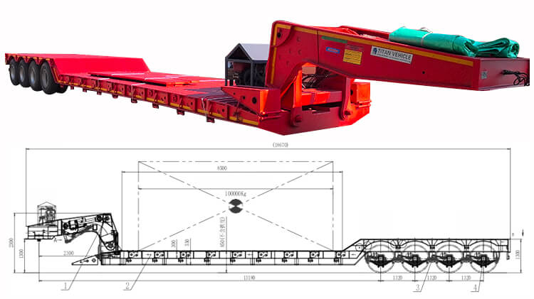 4 Axle 100 Ton Custom Rgn Lowboy Trailer for Sale in Jamaica