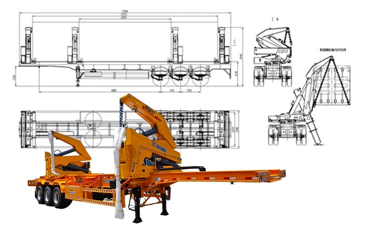 Sideloader Container Trailer with Crane in Sierra Leone