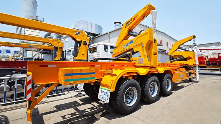 Sideloader Container Trailer with Crane in Sierra Leone