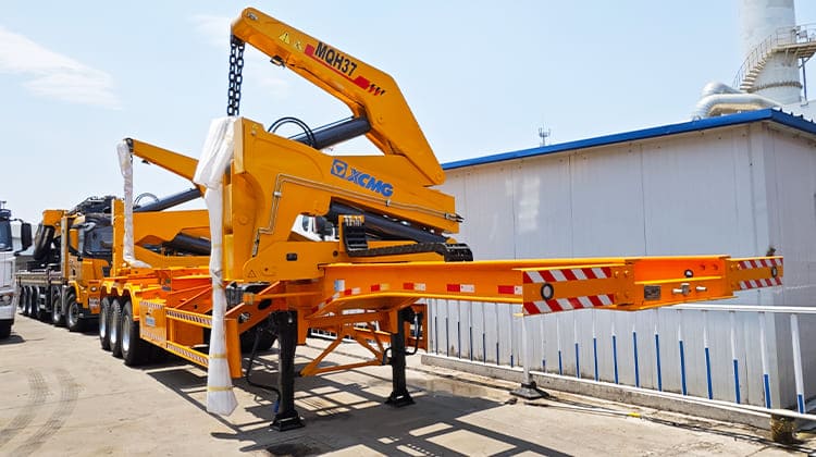 Sideloader Container Trailer with Crane in Sierra Leone