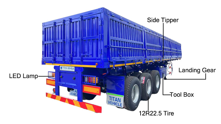 Side Dump Semi Trailer Capacity for Sale in Congo
