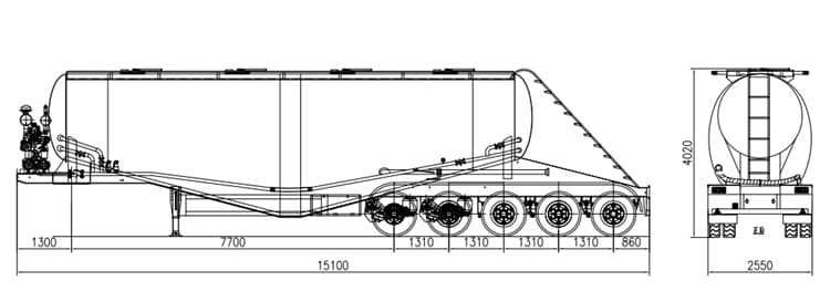 60 CBM Cement Powder Tanker for Sale