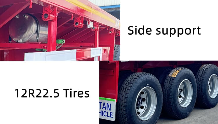 Tri Axle 40ft Flatbed Semi Truck Container Trailer for Sale in Uganda