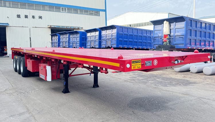 Tri Axle 40ft Flatbed Semi Truck Container Trailer for Sale in Uganda