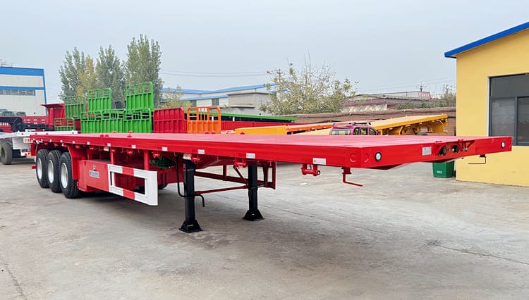 Tri Axle 40ft Flatbed Semi Truck Container Trailer for Sale in Uganda