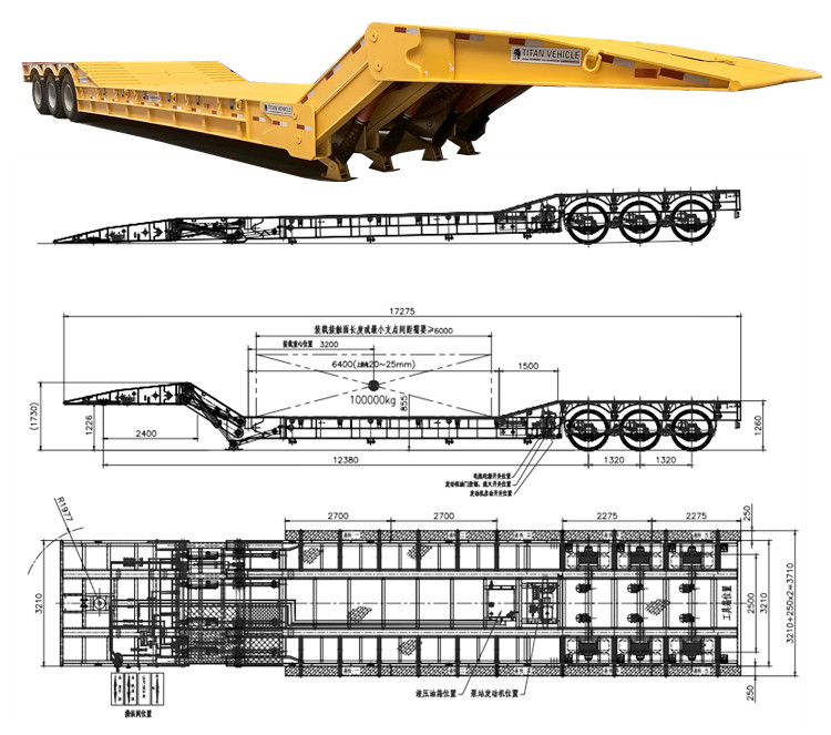 3 Axle Folding Gooseneck Trailers for Sale in United Arab Emirates