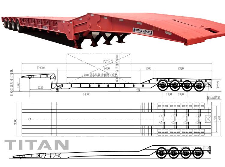 4 Axle 120 Ton Mechanical Gooseneck Folding Neck Trailer for Sale in Guatemala