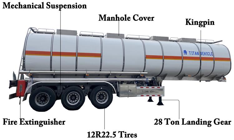 Tri Axle 45000 Liters Aluminum Tanker Trailer for Sale In Tanzania