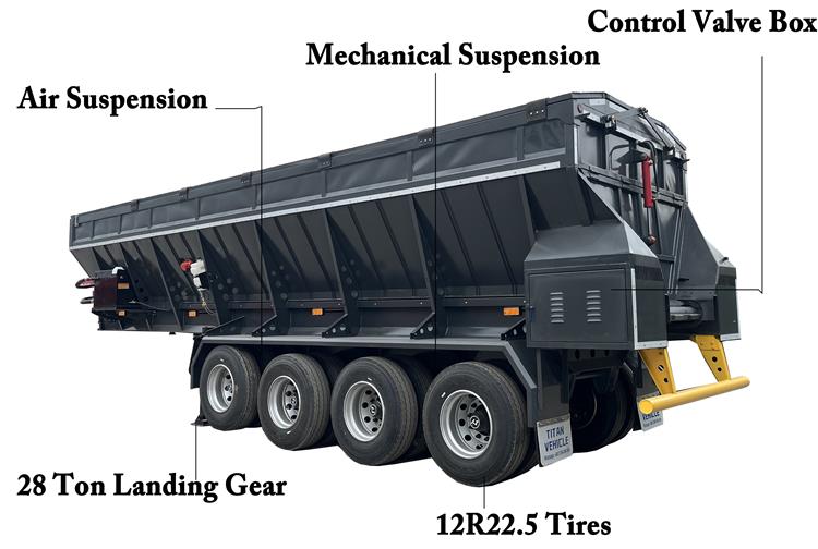 40CBM Conveyor Belt Tippers Trailer for Sale In Ghana