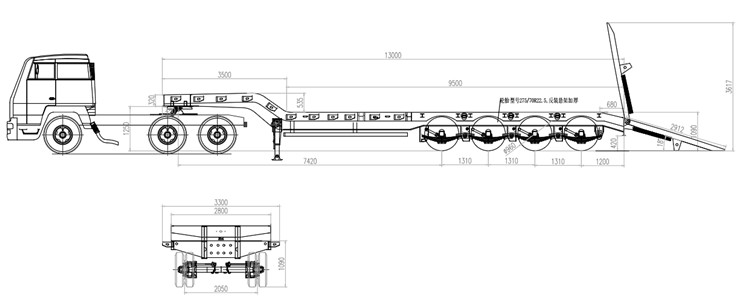 4 Axle Full-Width Gooseneck Low Bed Semi Trailer (10)