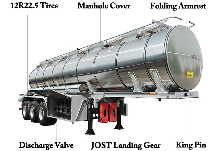 3 Axle 45000 Liter Stainless Steel Tanker Trailer for Sale In Saudi Arabia
