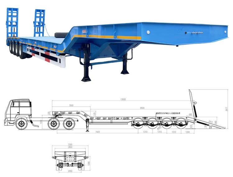 2026 New Model Full-Width Gooseneck Lowbed Trailer for Sale in Tanzania