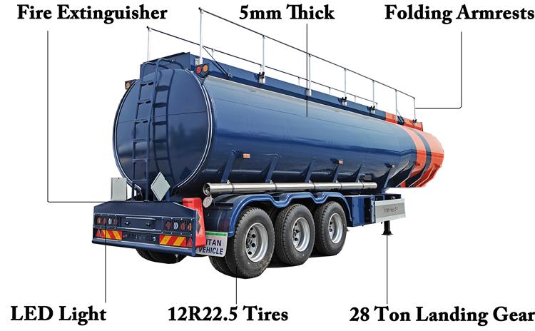 40000 Liters Oil Tanker Trailer with 6 Compartment for Sale In Zambia