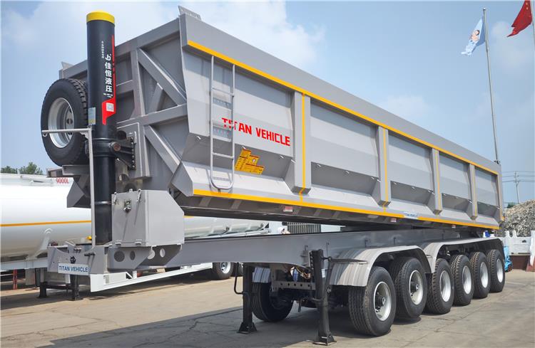 Heavy Duty Hydraulic 6 Axle 45 Cubic Dump Trailer For Sale In Ghana