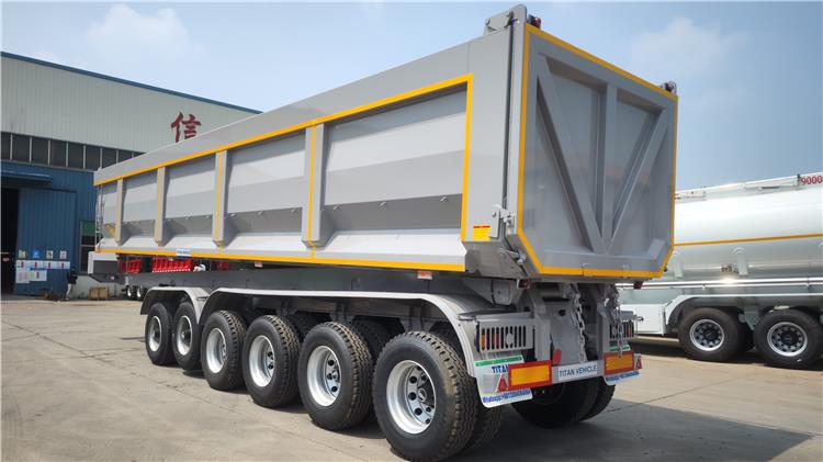 Heavy Duty Hydraulic 6 Axle 45 Cubic Dump Trailer For Sale In Ghana