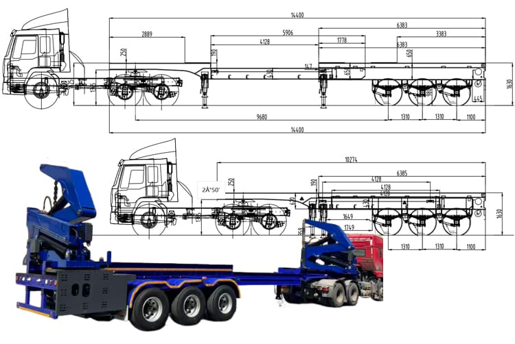 45 Ton Extendable Container Side Lifter Trailer for Sale in Guyana