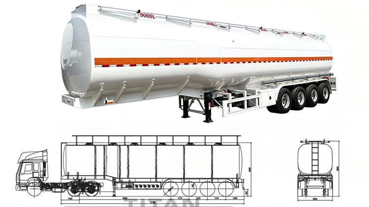 TITAN Diesel Tanker Trailer for Sale in Mali - 4 Axle 6 Compartments