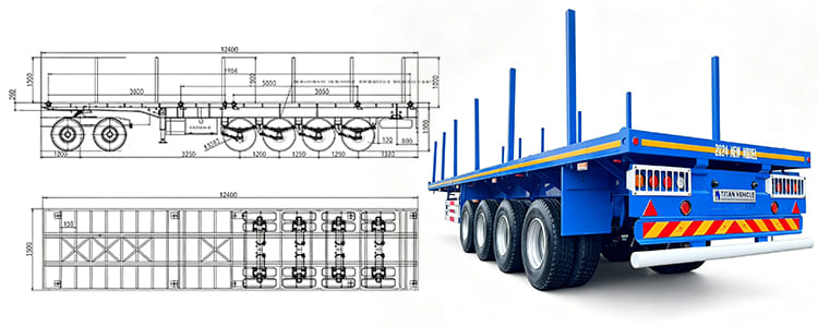 TITAN Heavy Duty Flat Bed Trailer with Stake for Sale in Sierra Leone