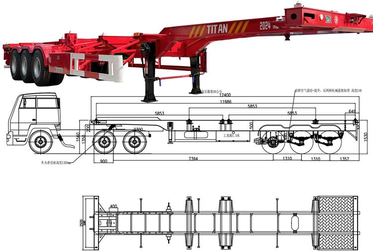 3 Axle Container Chassis Trailer for Sale In Jamaica