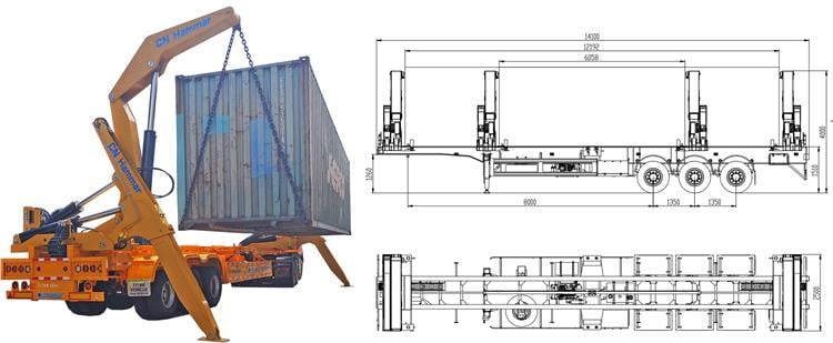 37 Ton CN Hammar Side Loader Trailer Price for Sale In Guyana