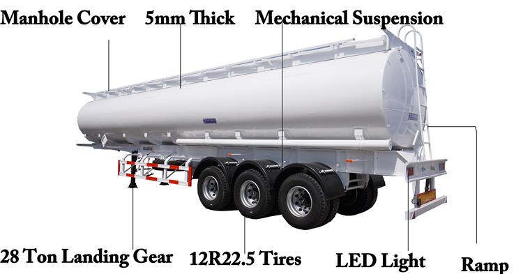 50000 Liters Oil Tanker Trailer Price for Sale In Mali