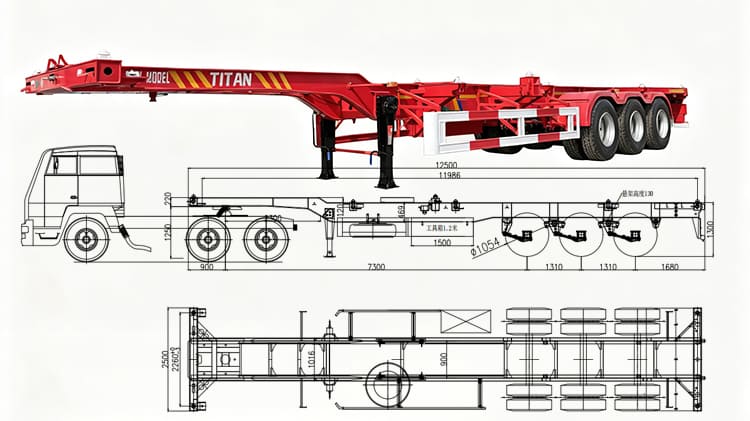 TITAN 3 Axle 40ft Container Chassis Trailer for Sale in Kingston, Jamaica