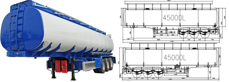 45000 Liters Fuel Tanker Trailer for Sale In Mali