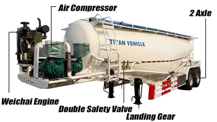 2 Axle Bulk Cement Tanker for Sale in Liberia