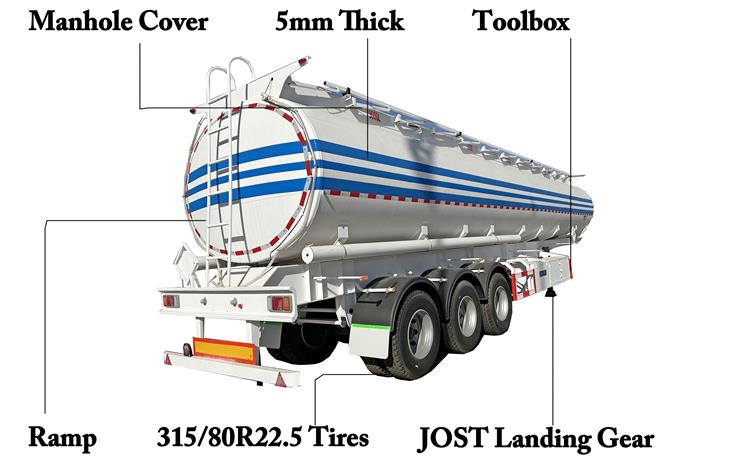40000 Liters Petrol Tanker Trailer Price for Sale In Mail