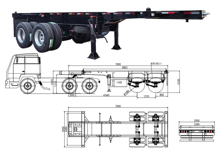 20 Ft Combo Chassis | 20 Foot Container Chassis for Sale in Guam