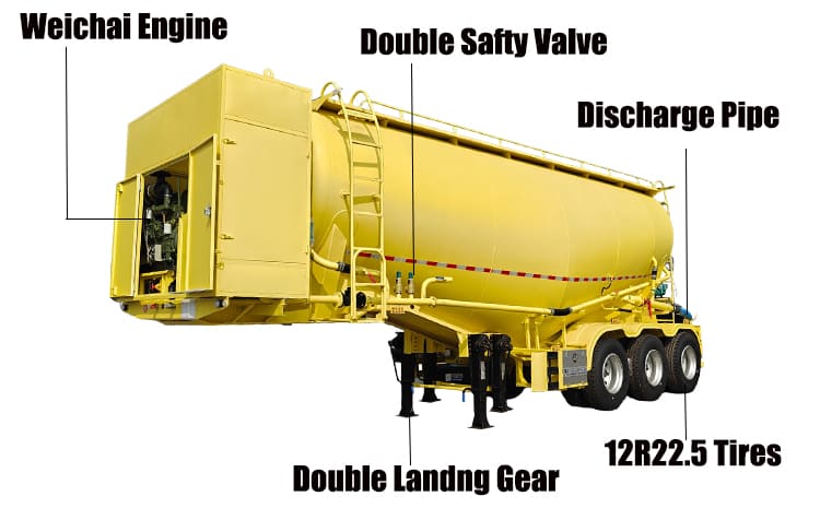 3 Axle Cement Bulker Truck Trailer Price for Sale in United Arab Emirates