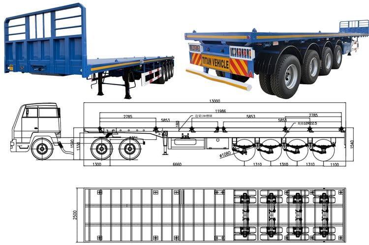4 Axle Flatbed Semi Trailer for Sale In Guyana