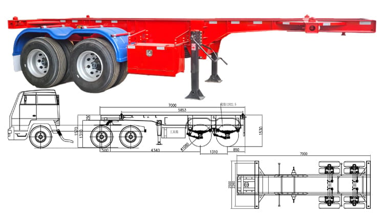 2 Axle 20 Ft Shipping Container Trailers for Sale in Jamaica