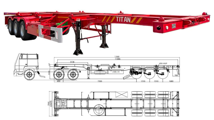 40 Ft Tri Axle Container Skeletal Trailer for Sale in Jamaica
