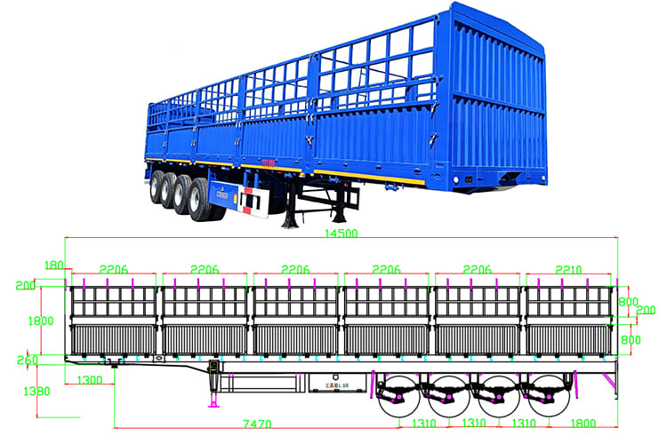 TITAN 4 Axle Fence Semi Trailer for Sale in Senegal