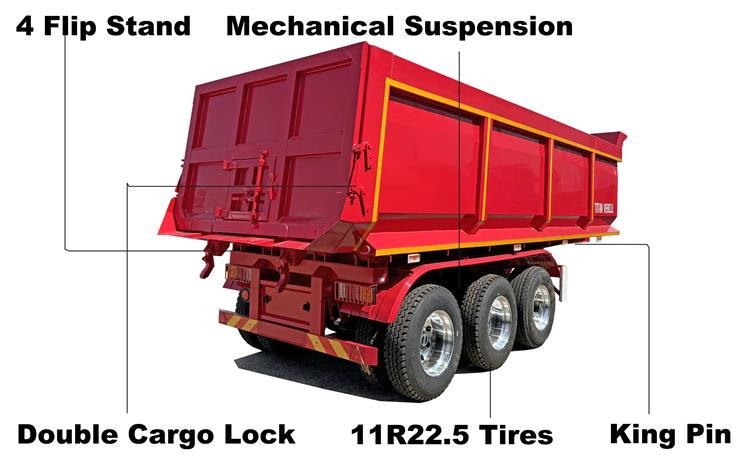 3 Axle 60 Ton Semi Tipper Trailer for Sale In Mali
