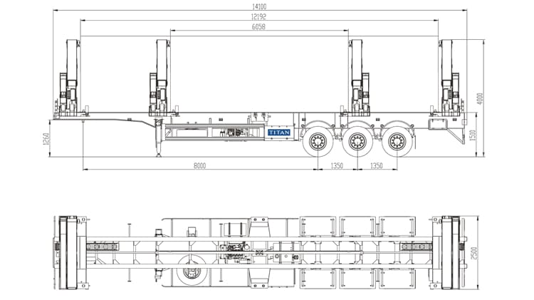 TITAN 40 FT Container Side Loader Trailer for Sale in Papua New Guinea