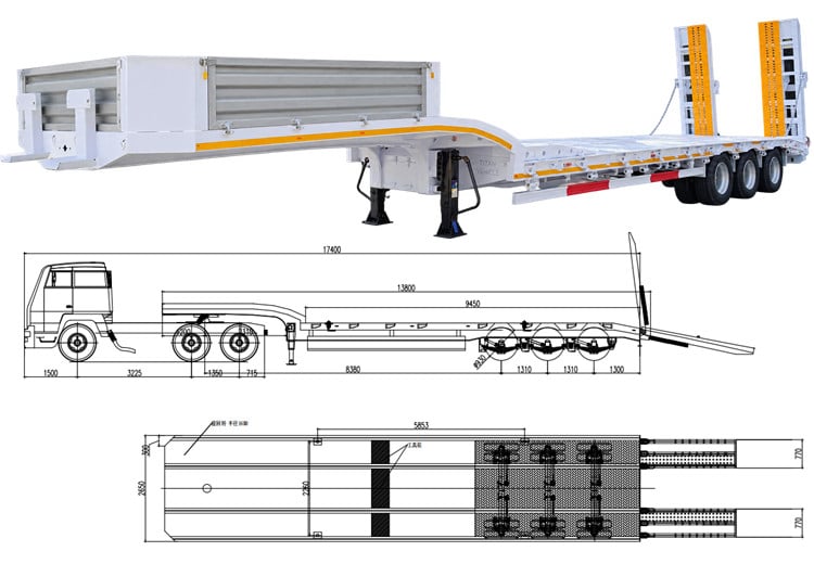 2026 New Design Lightweight Low Bed Trailer in Tanzania