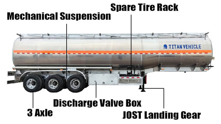 Titan 3 Axle Aluminum Tanker Trailer for Sale in Tanzania