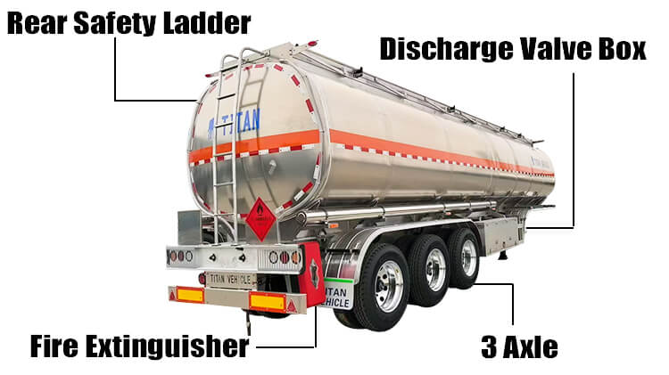 Titan 5 Compartments Aluminum Tanker Trailer for Sale in Tanzania