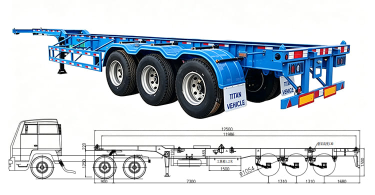 TITAN Tri Axle 40FT Skeletal Trailer for Sale in Costa Rica