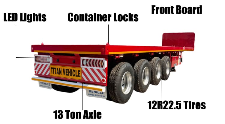 Heavy Duty 4 Axle Semi Flatbed Trailer for Sale in Sierra Leone
