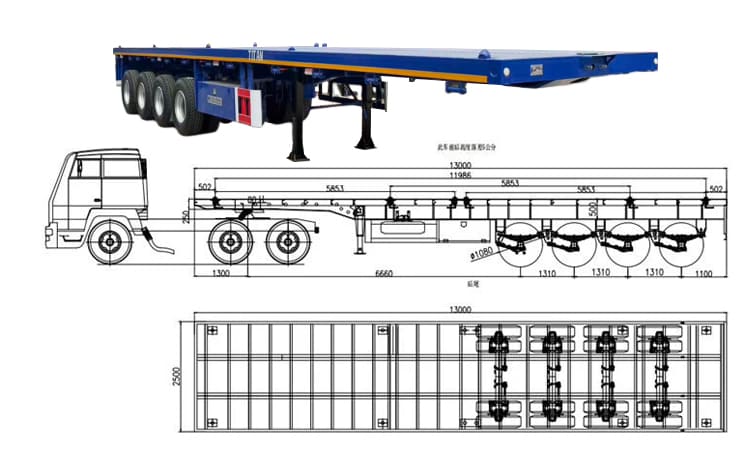 80 Ton Flatbed Semi Truck Trailer for Sale in Sierra Leone
