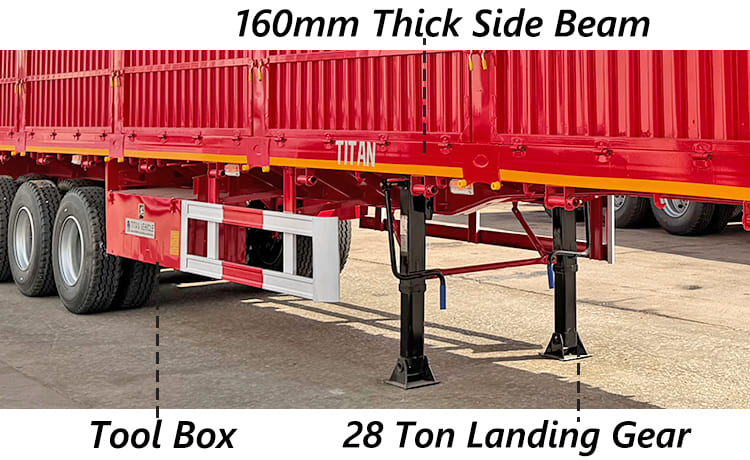 60T 3 Axle Side Wall Semi Trailer for Sale in Zimbabwe