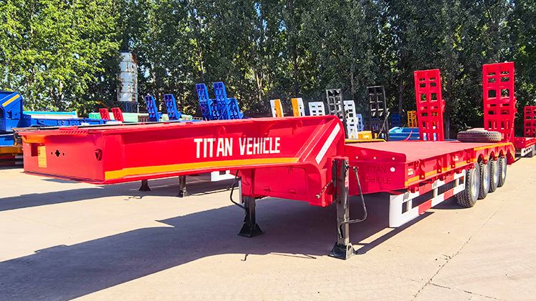 Titan 4 Axle 100 ton Lowbed Semi Trailer for Sale in Cameroon
