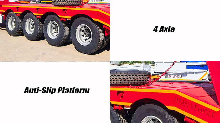 Titan 4 Axle 100 ton Lowbed Semi Trailer for Sale in Cameroon