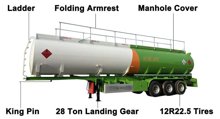 3 Axle 45000 Liters Palm Oil Tanker Trailer for Sale In Zambia