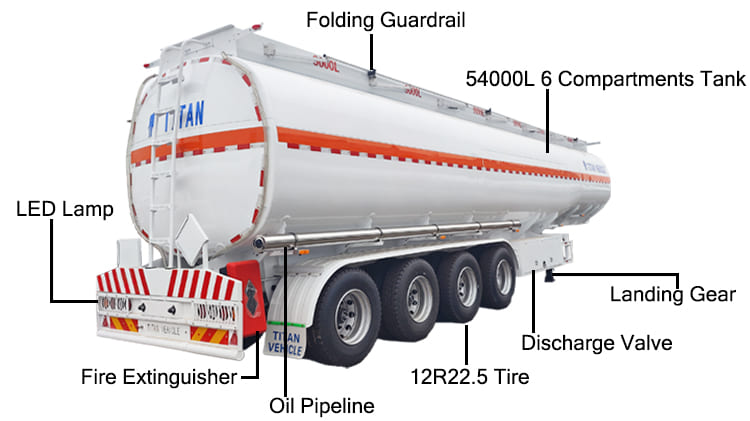4 Axle 54000L Diesel Tanker Trailer for Sale in Mali